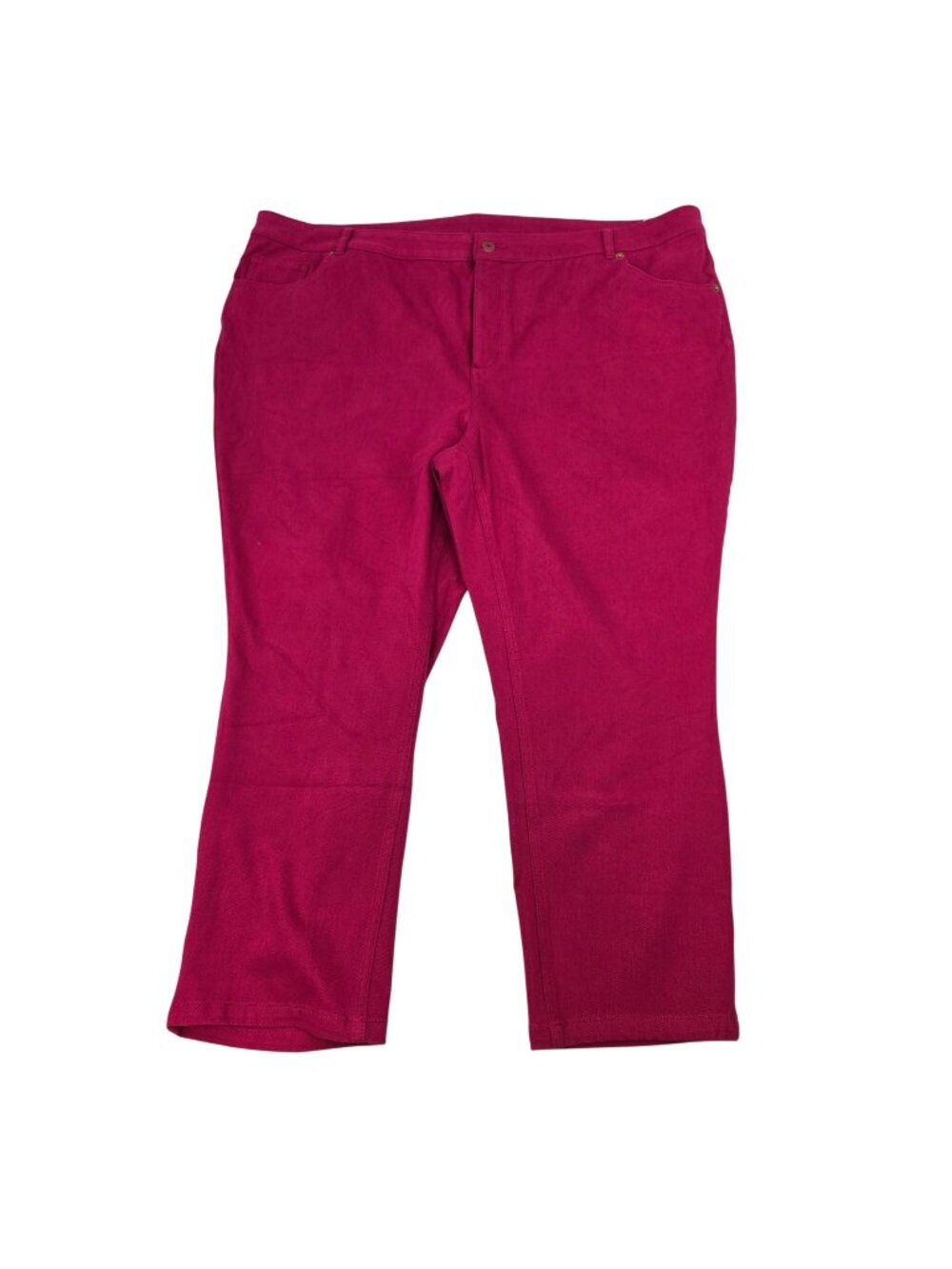 Isaac Mizrahi Womens Straight Leg Ankle Jeans High Rise Fuchsia Size 2XP
